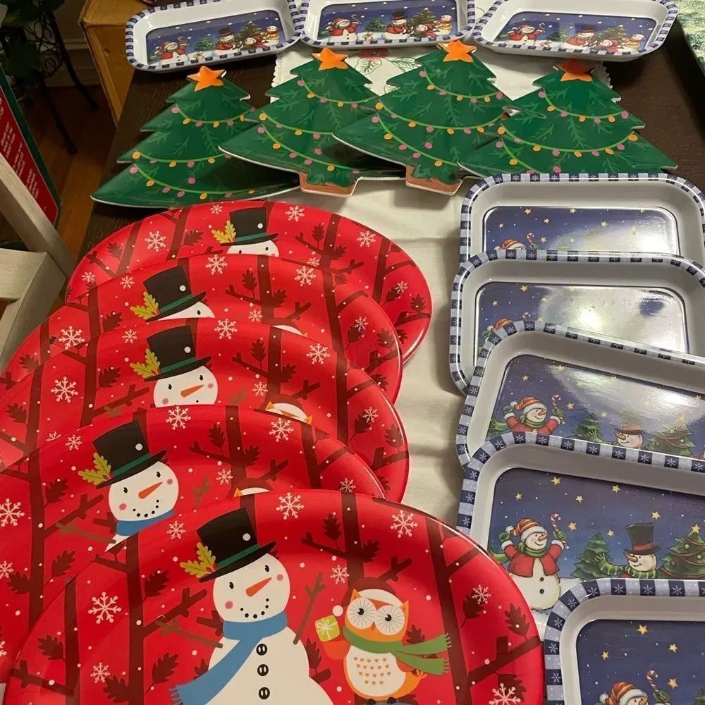 Christmas Themed Large Lot of Cookie Treat Trays